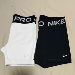 Nike Girls Black and White Pro Shorts Duo